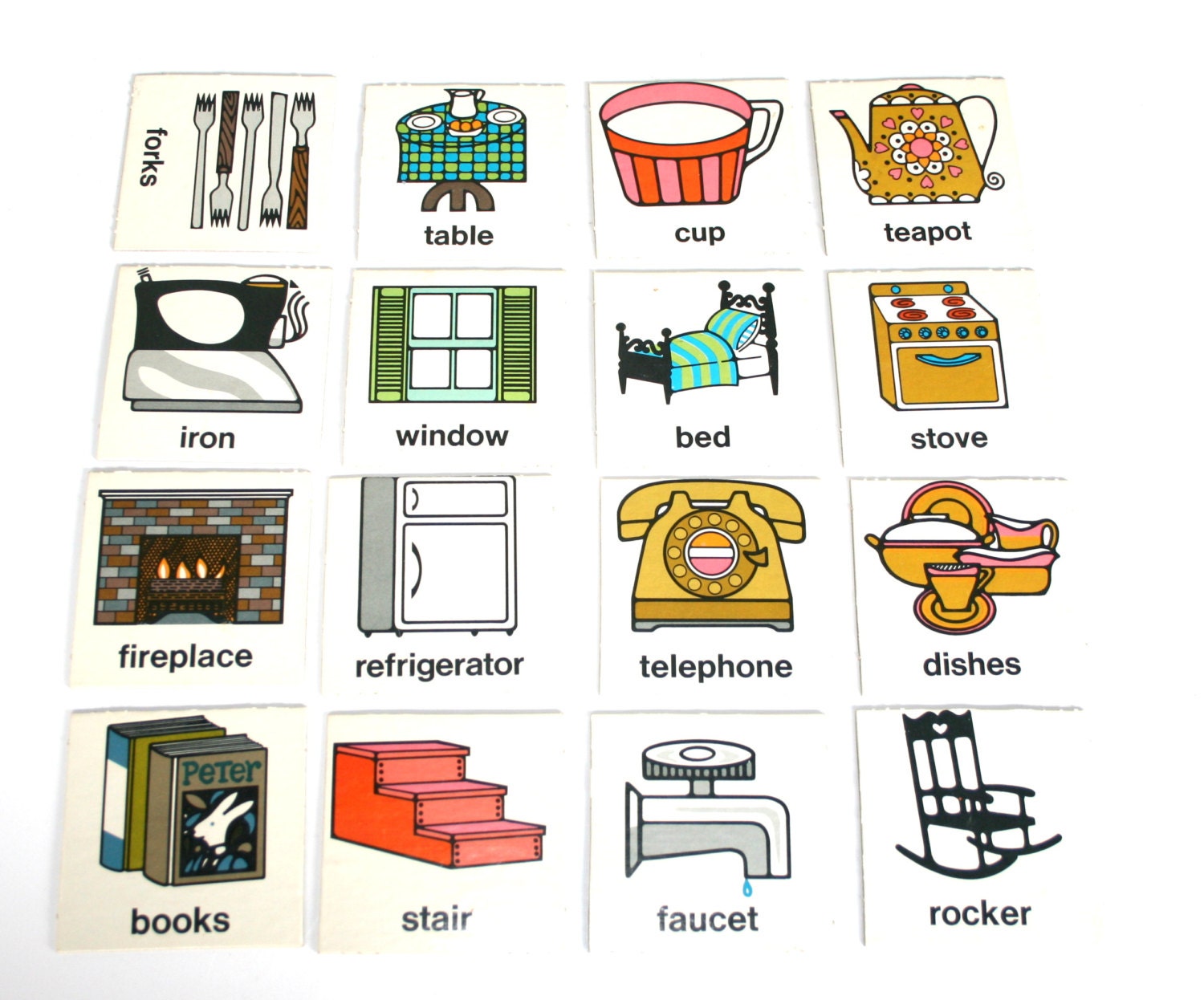 Мебель карточки для детей на английском