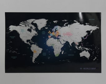 Scratch Off World Map - Indigo Blue Worldmap