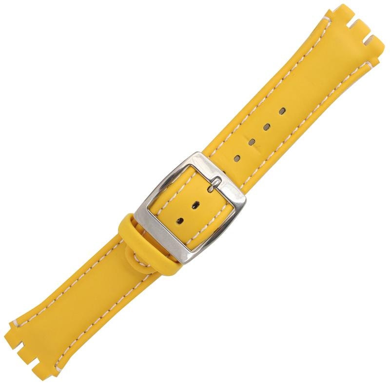 Generic Chronograph Swatch Watch Band Yellow 22mm Stitched