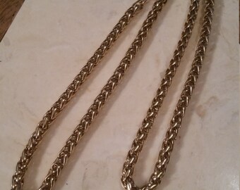 Vintage Monet Gold Tone Metal Necklace