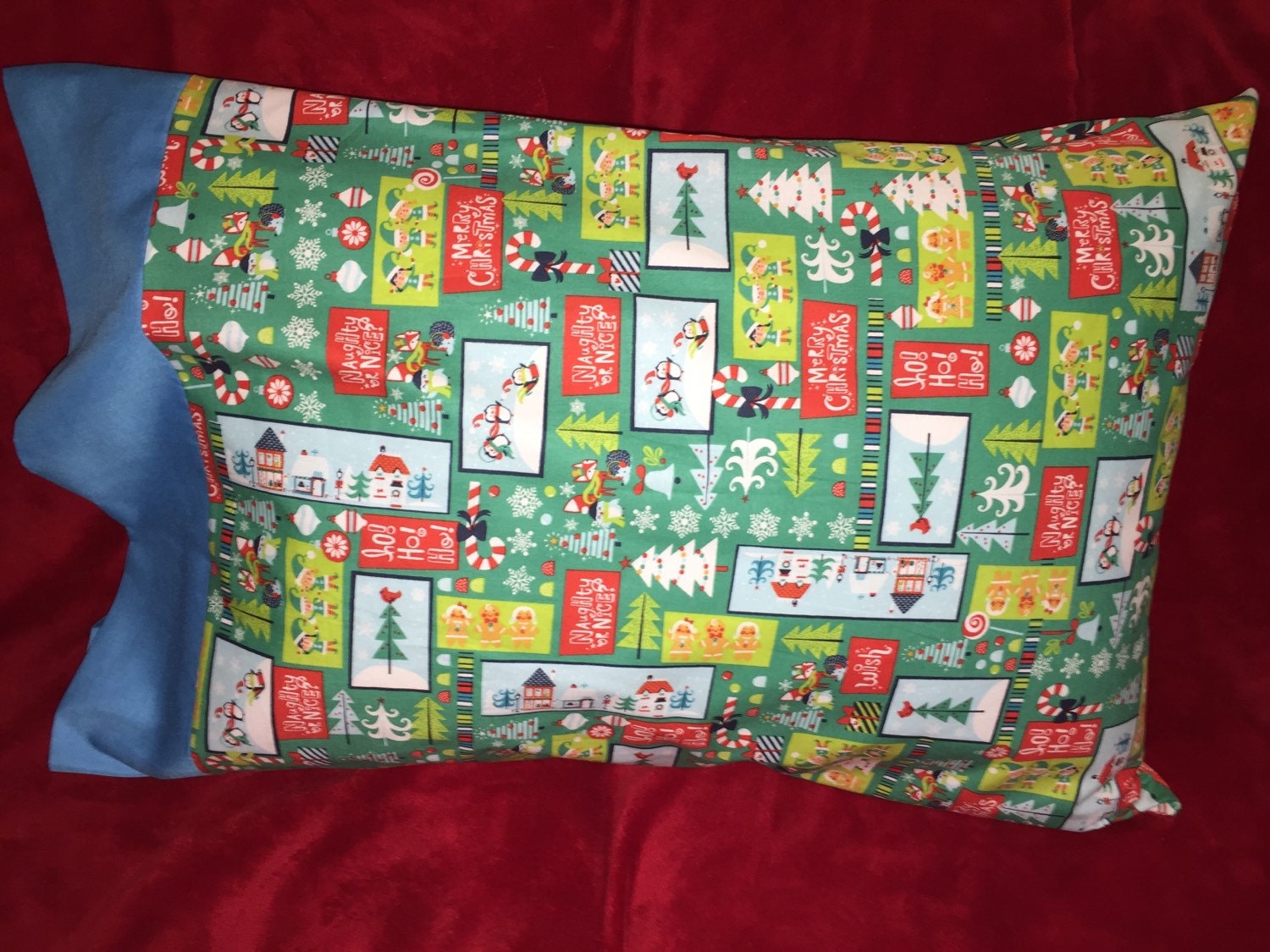 Cute christmas pillow case 100 cotton Queen and Standard