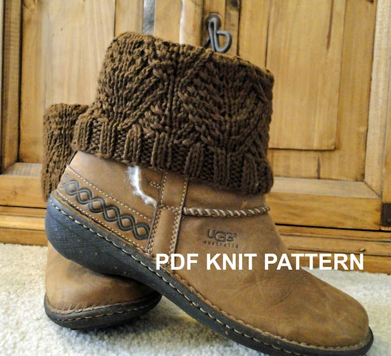 PDF PATTERN Knit Boot Cuff Leg Warmers for Teens or Adults in