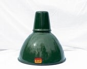 Porcelain Enamel Vintage Light Fixture, Lampshade - Pendant Light; Industrial Lighting Decor