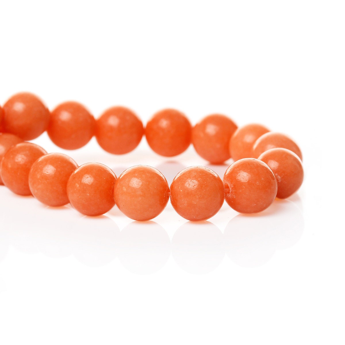 10 Salmon Jade Gemstone Beads 12mm BD801