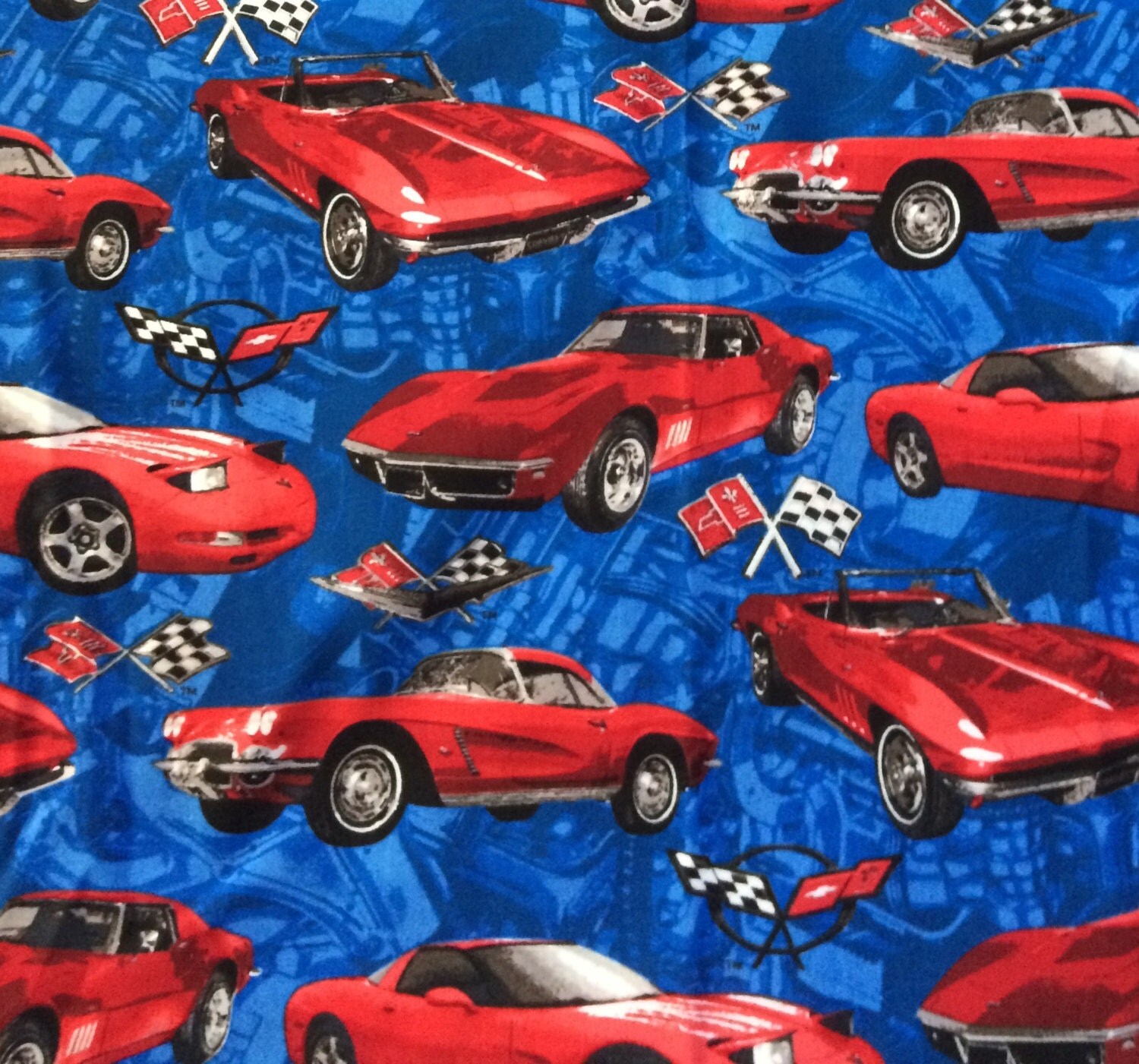 Fabric Corvette Licensed Chevrolet Out of Print 100 Cotton Fabric Corvette Licensed Chevrolet Out of Print 100 Cotton