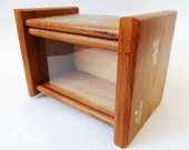 Vintage Wood Recipe Box with Window ~ Dolphin Teakwood