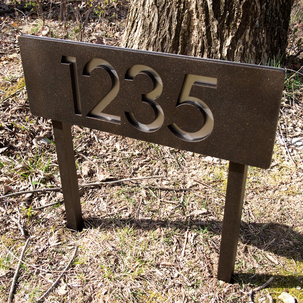 Custom Modern House Numbers Horizontal Powder Coated Aluminum
