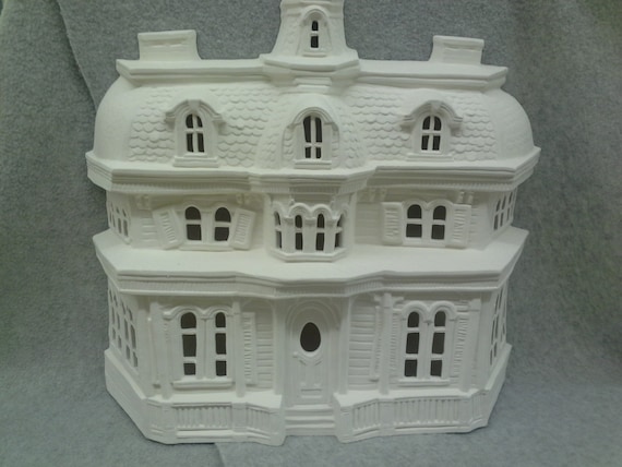  Ceramic Haunted House  Bisque unfinished