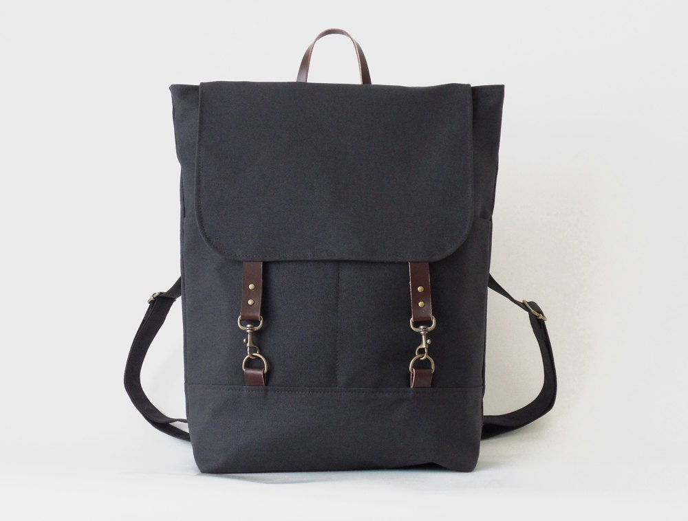 Unisex Dark navy backpack diaper bag laptop bag by BagyBags