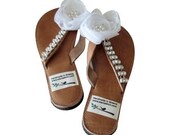 White genuine leather sandals, bridal or bridesmaid sandal! Genuine Leather! For Brides, Bridesmaides, Beach Wedding, Wedding sandals