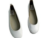 SPRING SALE ! Leather flats women's Genuine leather,white ballet flats, white leather flats, ballet bridal or bridesmaid flats