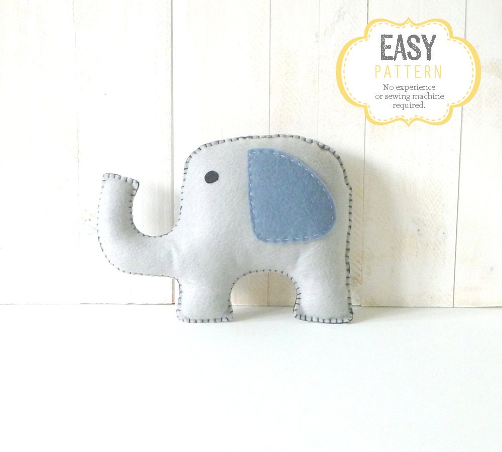 elephant stuffed animal sewing pattern plush elephant