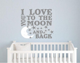 I love you to the moon and back-Vinyl Lettering wall decal words graphics Home decor itswritteninvinyl