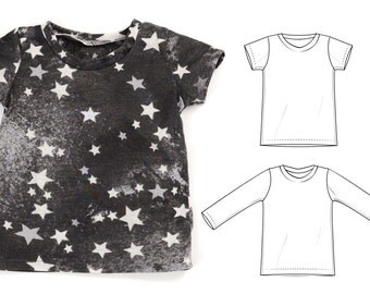 kids t-shirt sewing pattern // long & short sleeve // pdf download // 0M to 6T // #24