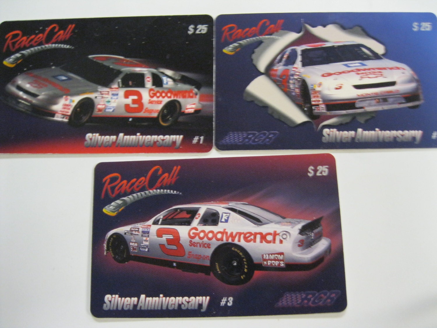 Nascar Dale Earnhardt RARE Set 3 Race Call PROMO Cards & Demo