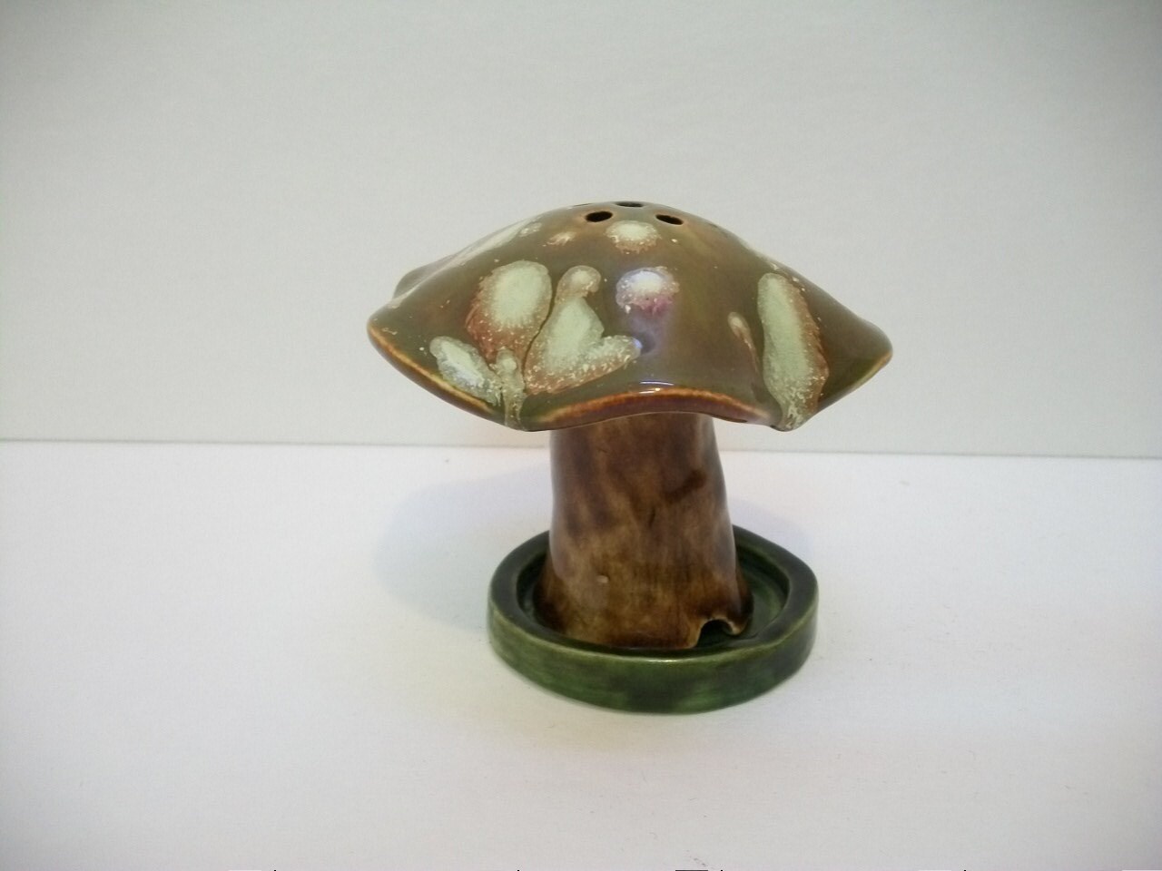 Vintage Handmade Ceramic Mushroom Incense Burner Fairy Garden