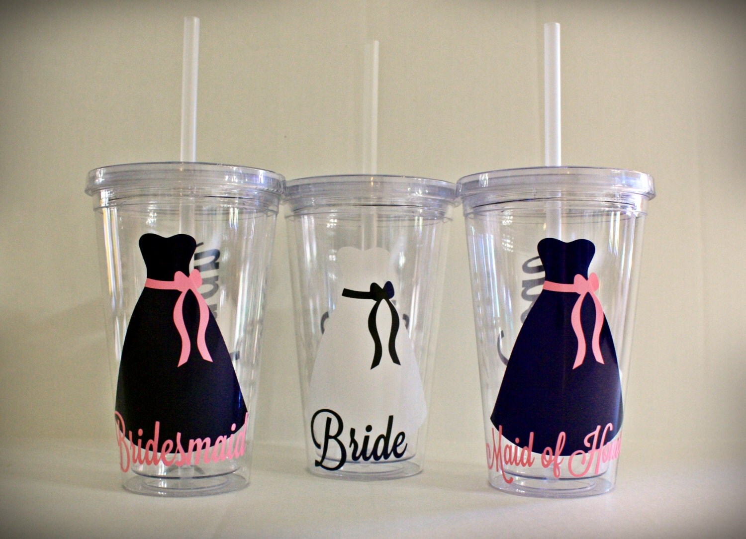 48 Personalized 16 oz Bridesmaid Tumbler Bridal Party Gift
