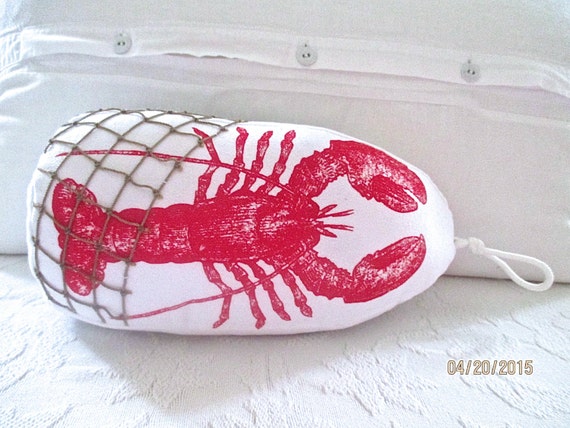 Nautical Lobster Buoy Pillow/Wall Decor Red by searchnrescue2