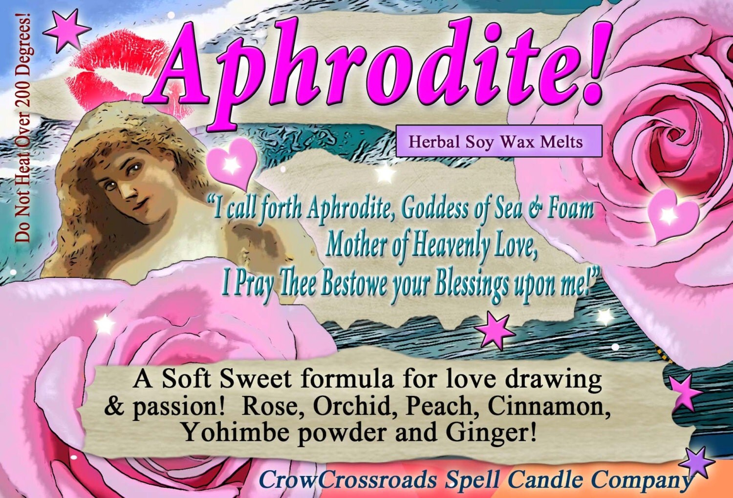 Aphrodite Love Passion Herbal Wax Melts for Magick Prayer