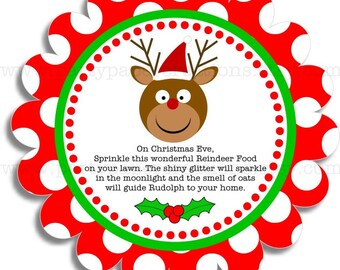 Printable DIY Reindeer Food Holiday Party Favor Tag Topper
