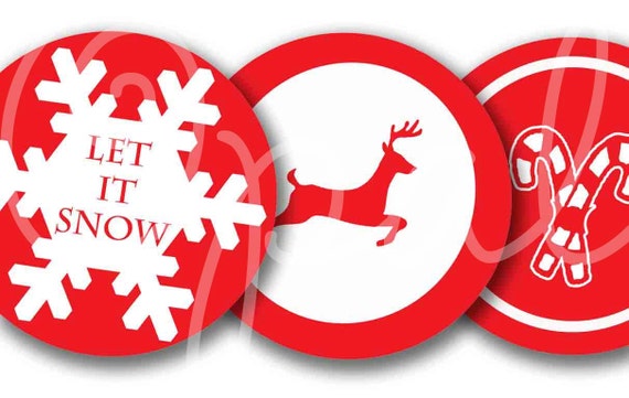 Instant Download Printable Peppermint Christmas Party Circles Cupcake Toppers Il_570xn