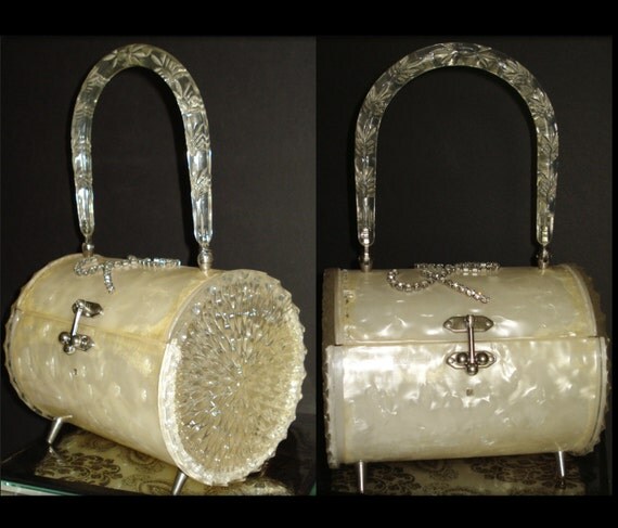 Vintage Lucite Purse 1950s Purse Round By Vintagediva60 7933