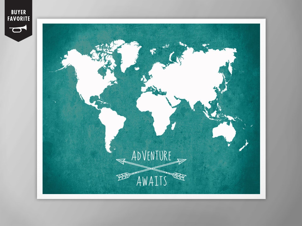 World Map Poster Adventure Awaits World Map Poster Map Of