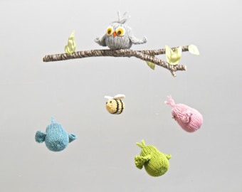 Baby Mobile, Owl Baby Mobile. Woodland Nursery Mobile, Bird Mobile, Bee Mobile, Woodland Crib Mobile, Bird Bee Mobile, Woodland Nursery