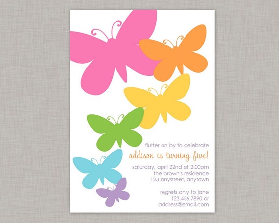 Butterfly Invitation, Butterfly Birthday Invitation, Butterfly Party Il_570xn