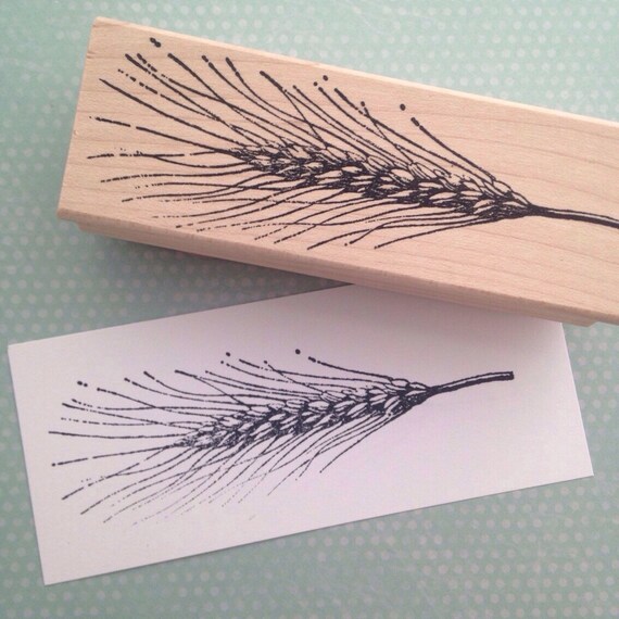 Wheat Sheaf Wood Mounted Rubber Stamp 6209 by 100ProofPress