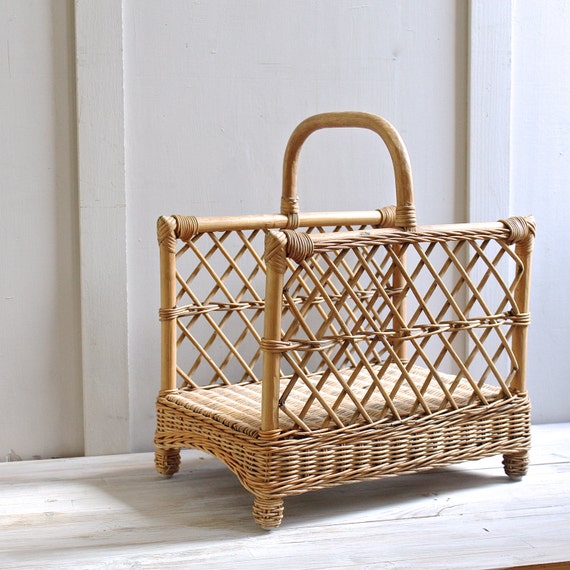 Vintage Wicker Magazine Rack
