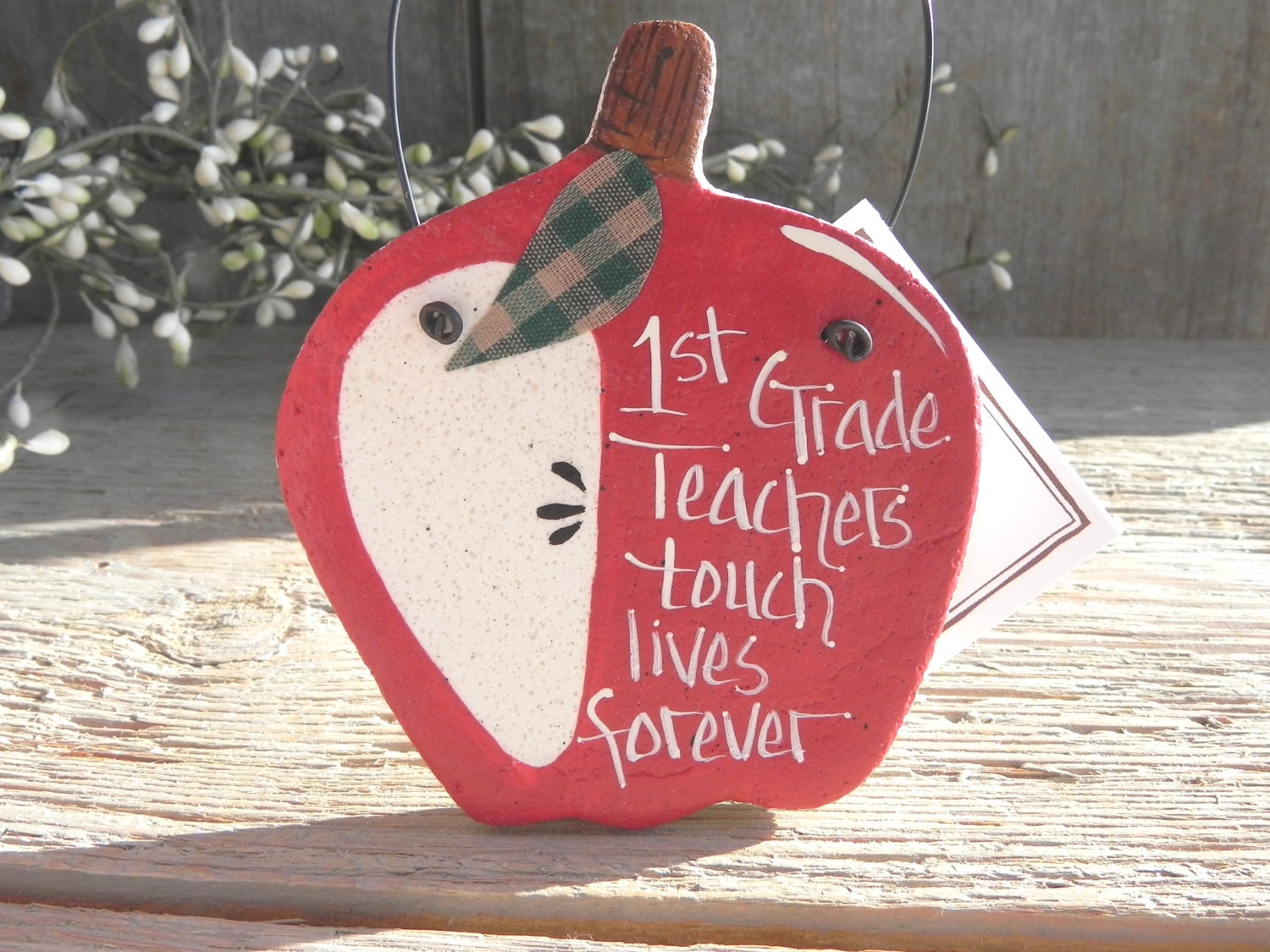 1st Grade Teacher Gift Salt Dough Ornament