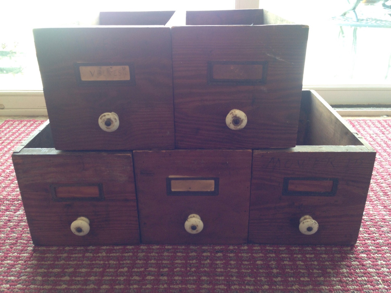 RESERVED 5 Vintage Wood Shop Drawers / Industrial Storage Haute Juice