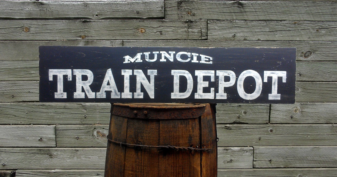 Personalized Train Depot Wood Sign Hand Crafted by SignTreasure