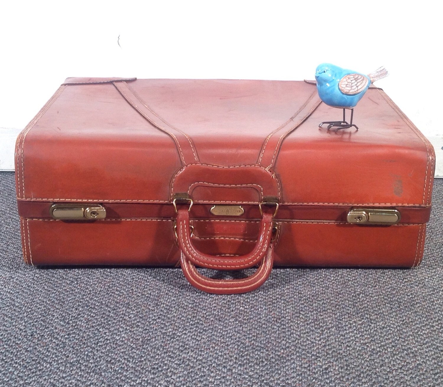 suitcase leather vintage