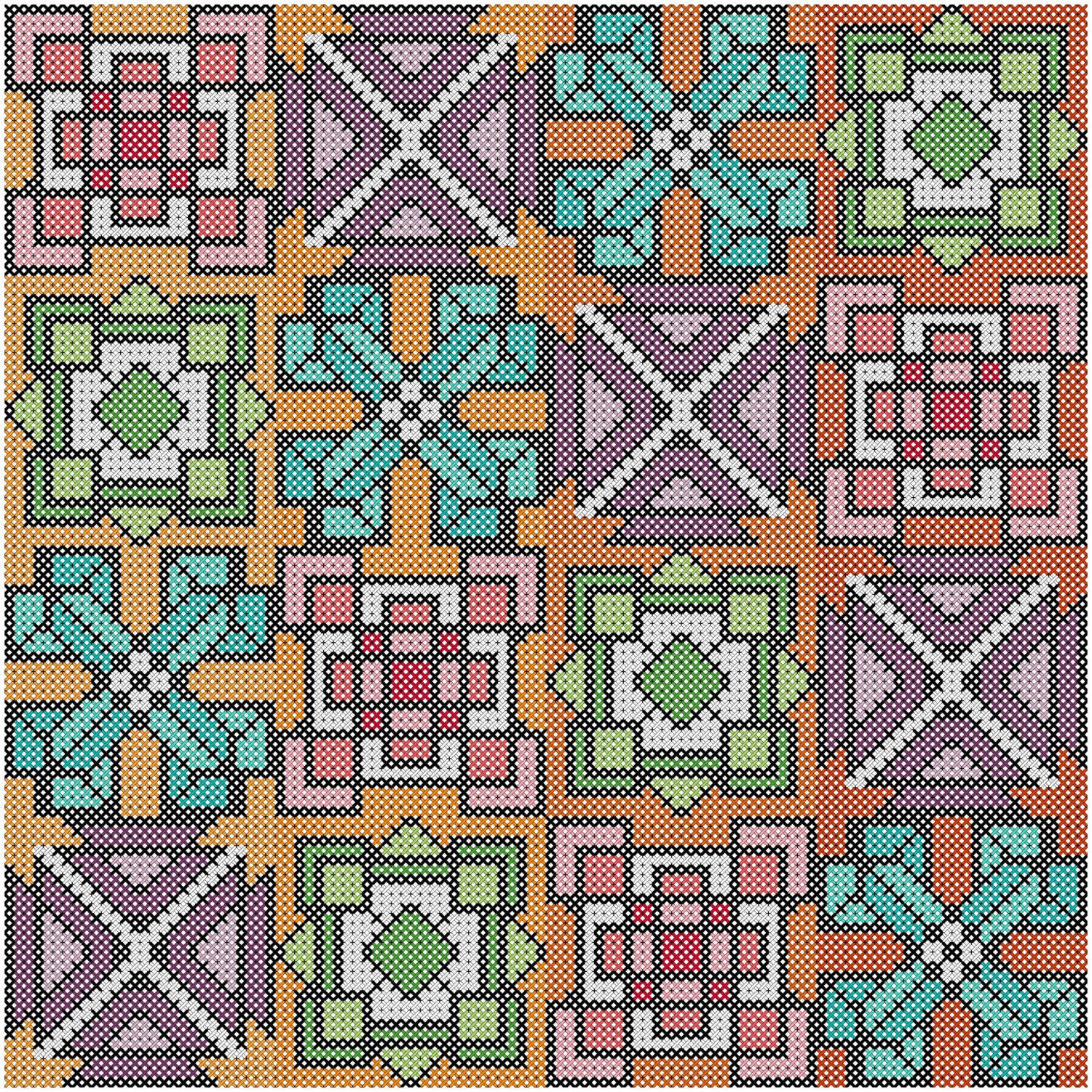 Geometric Cross Stitch Pattern Immediate Download