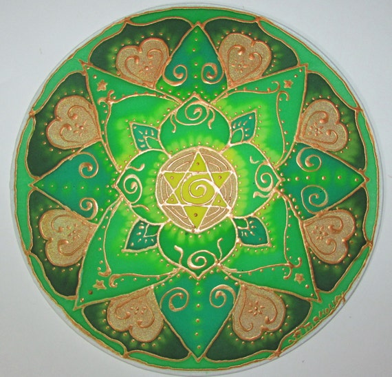 mandala Heart Chakra chakra art mandala art by HeavenOnEarthSilks