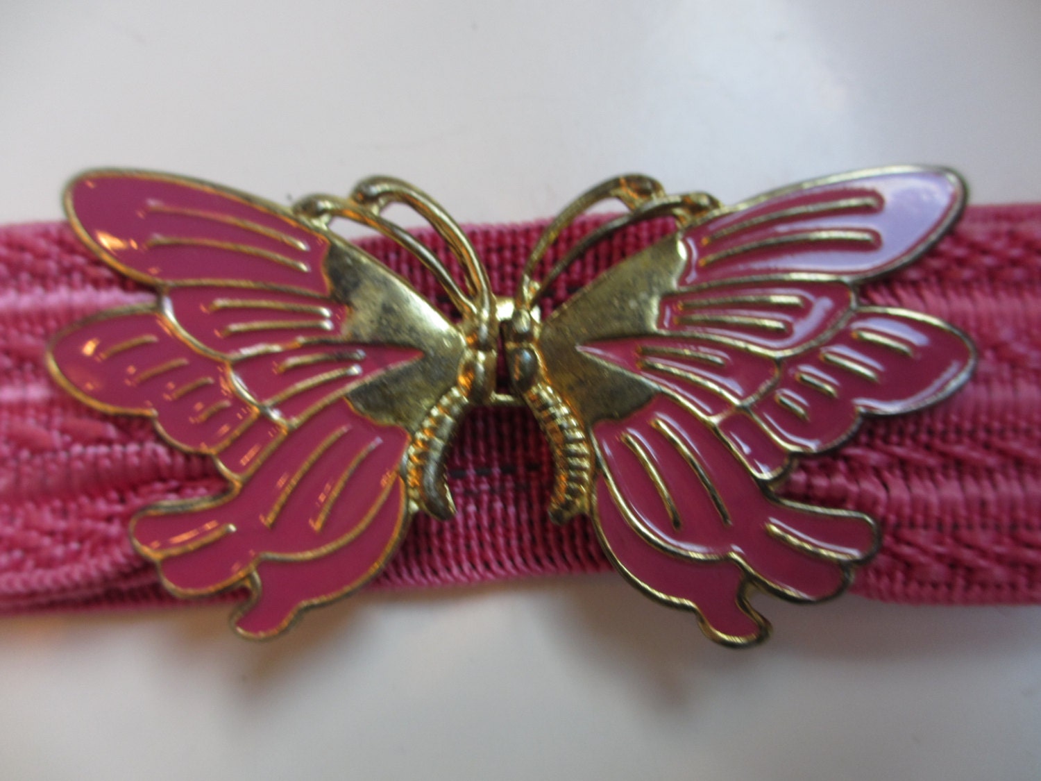 Vintage Hot Pink Butterfly Belt