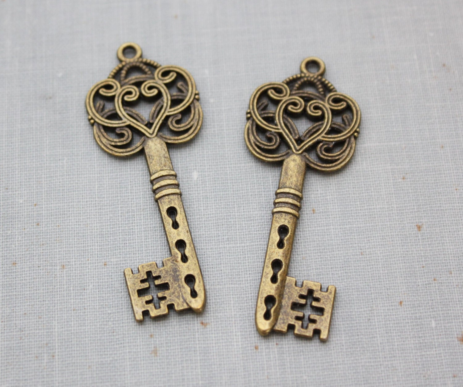 Key Pendants Antique Bronze Double Sided 58mm