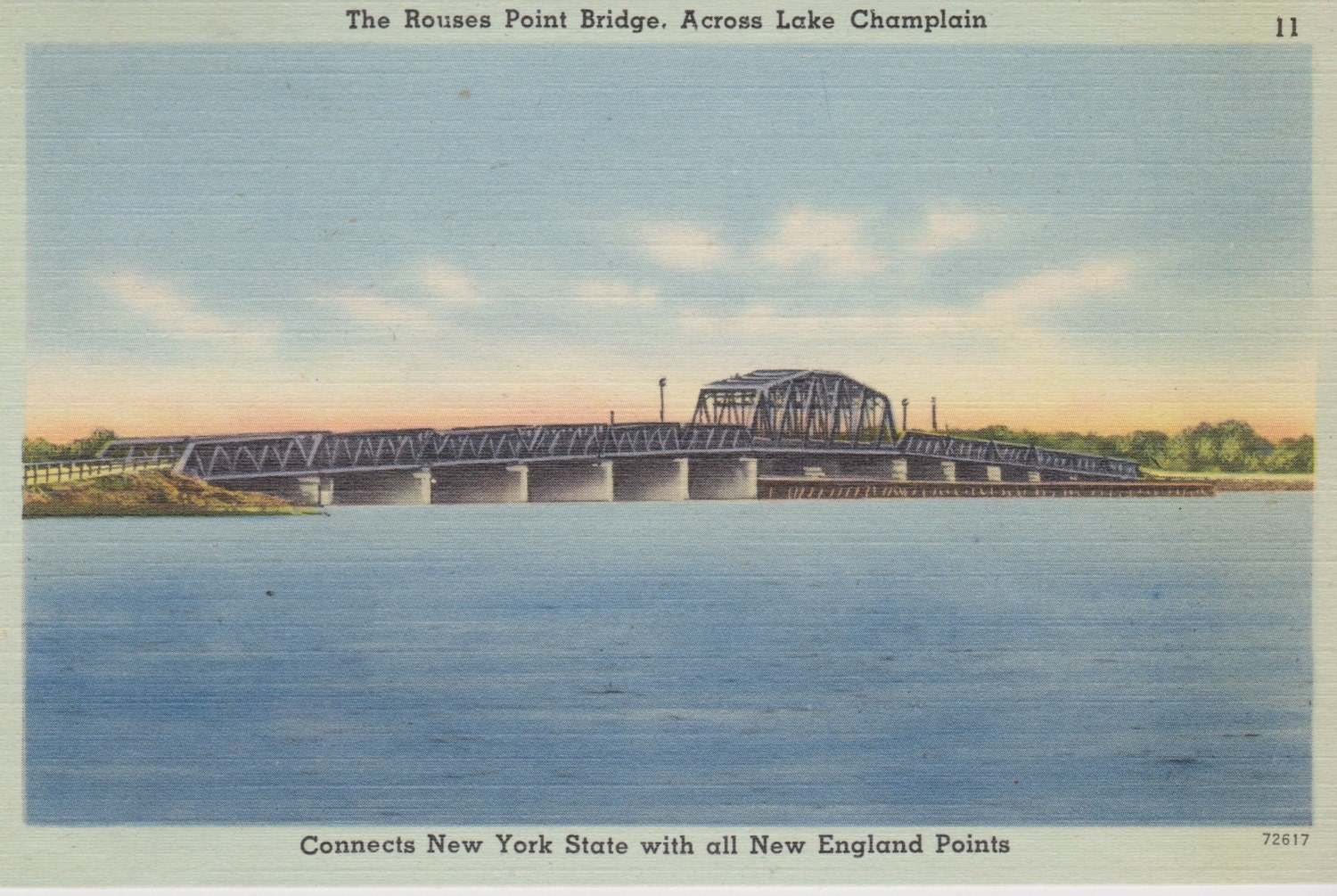 The Rouses Point Bridge Lake Champlain New by postcardsofthepast