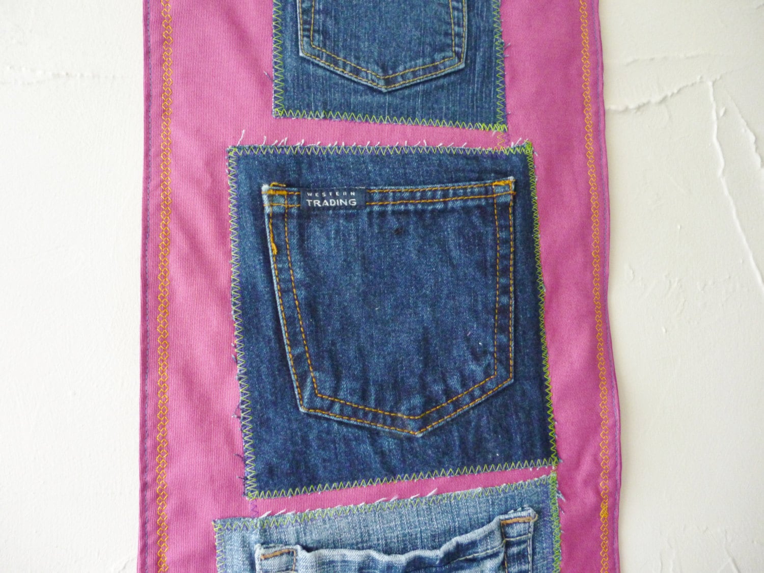 Denim pocket wall tidy recycled jeans wall by OriginalCloth