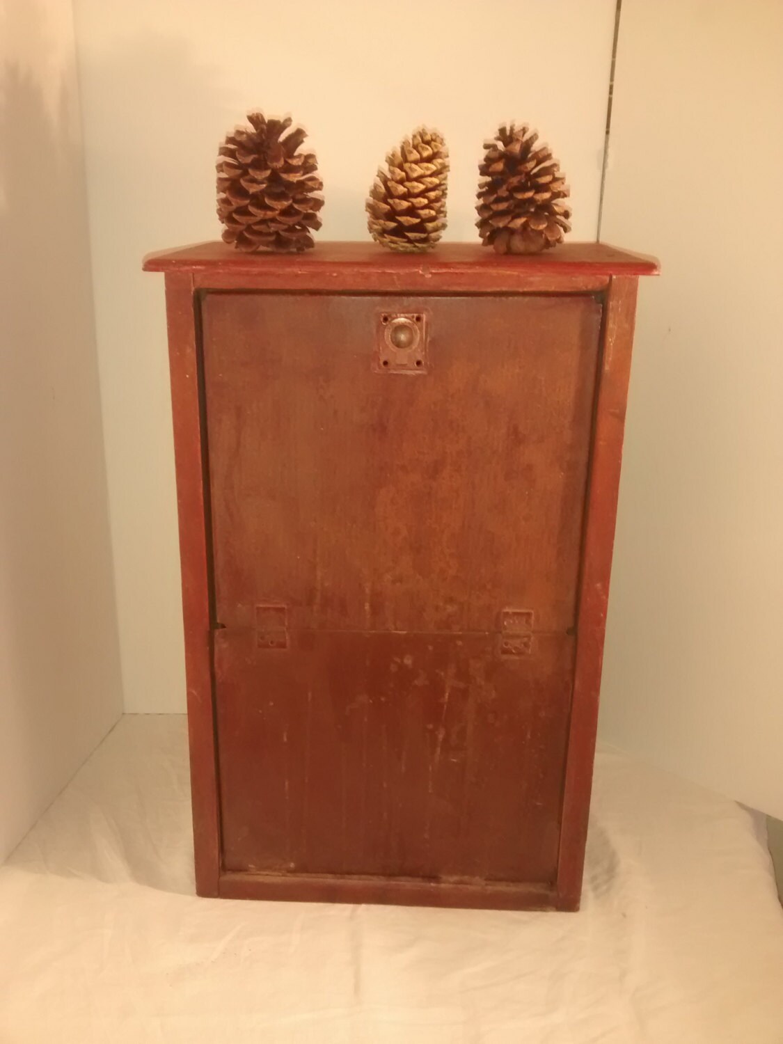 Antique Potato or Onion Bin Metal Tin Lined Wooden