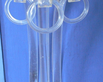 vintage lucite legs, tripod table, clear plastic, from Diz Has Neat Stuff