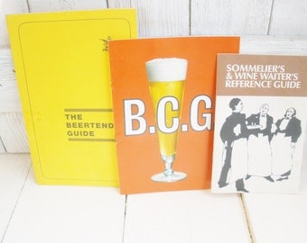 Three vintage bar books beer wine 1970s reference guides- free shipping US