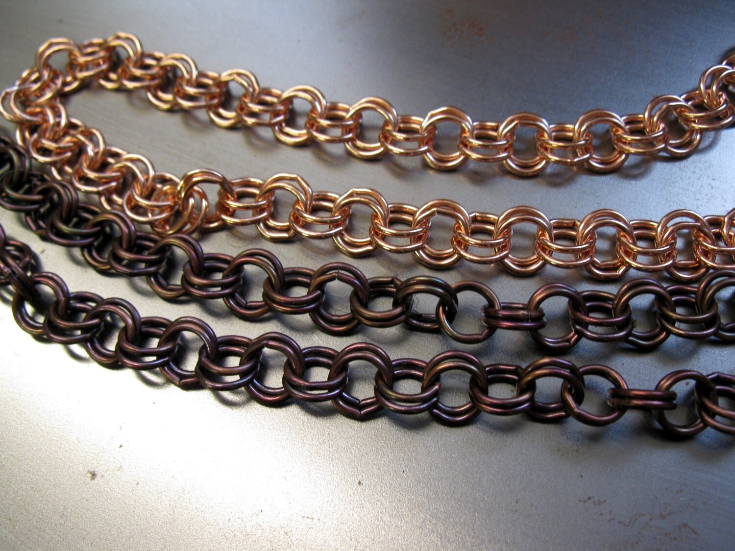 Copper Double Link Cable Chain Bulk Lengths 8.21mm Round