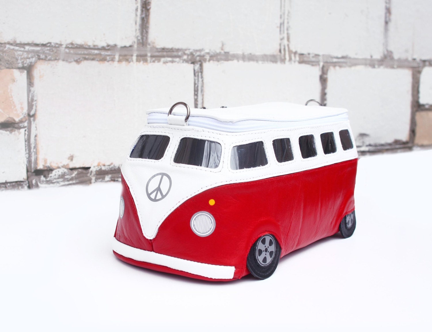 Volkswagen Bag Small Size Leather VW Bus Purse by krukrustudio