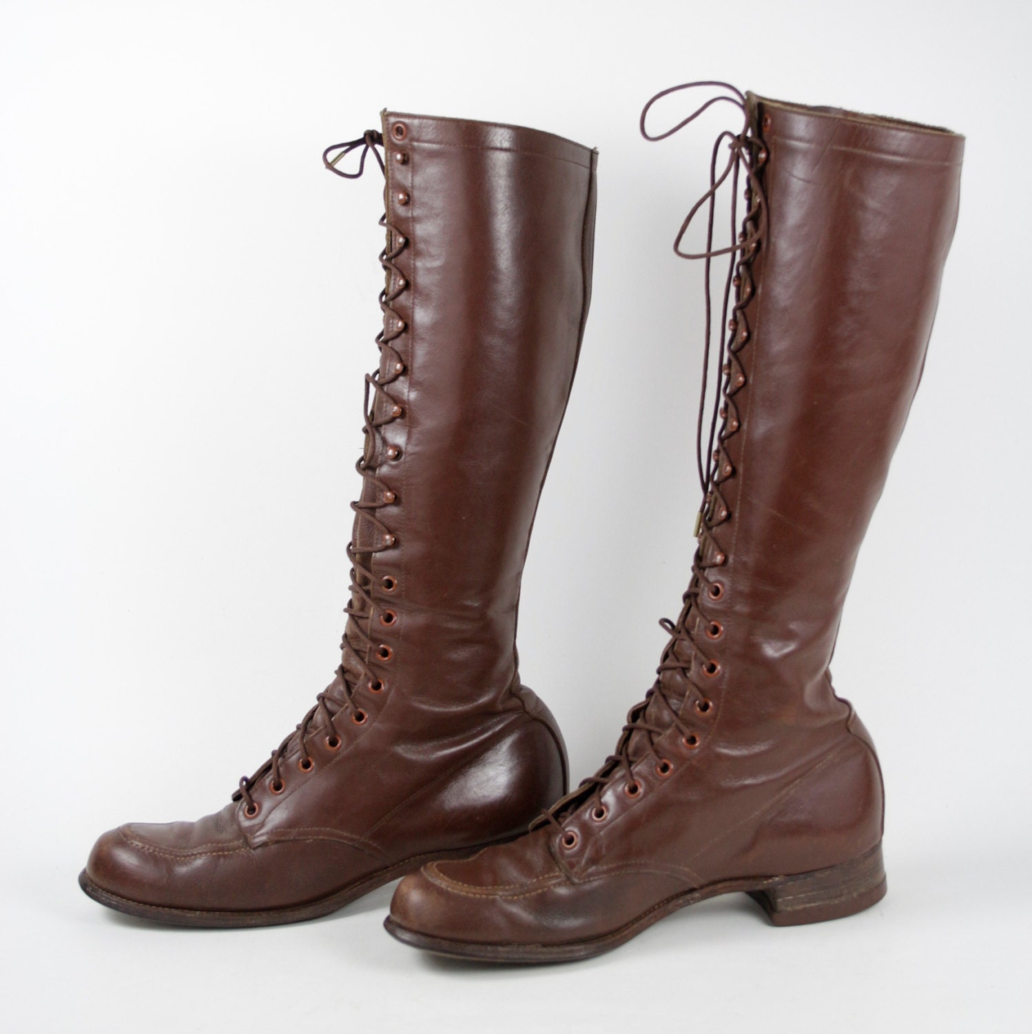 vintage tall lace up boots
