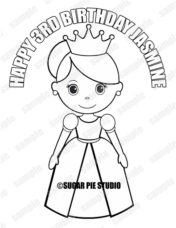 Personalized Printable Princess Birthday Party Favor childrens