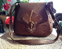 tooled leather shoulderbag purses with compartments