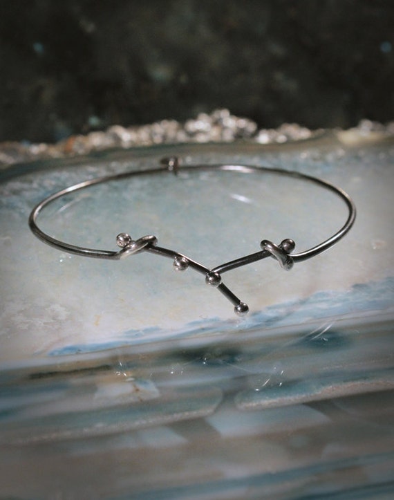 CANCER Sterling Silver bracelet - Oxidized constellation jewelry ...